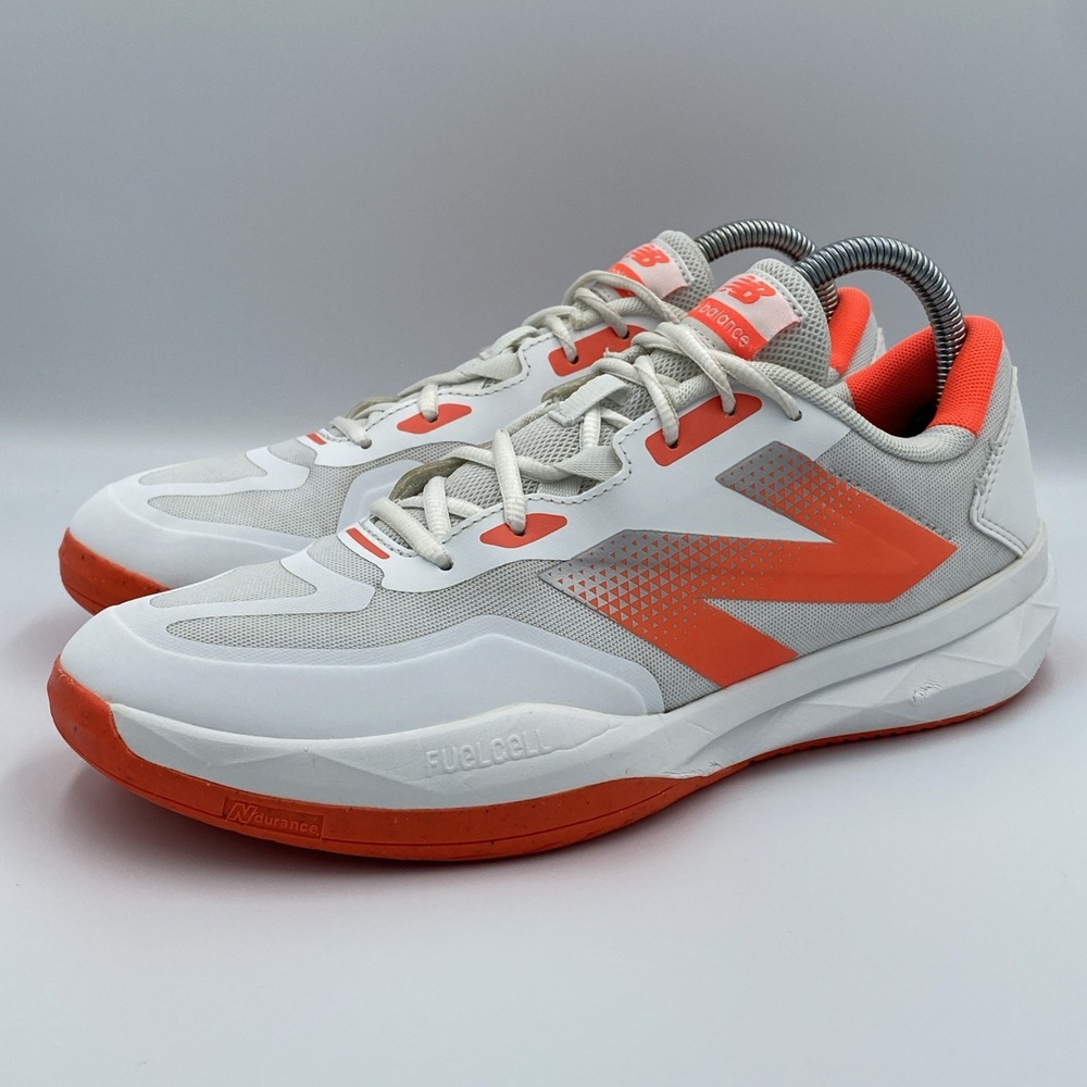 New Balance FuelCell 796v4 Women's 9 White Urgent Red Pickleball Tennis WCH796G4